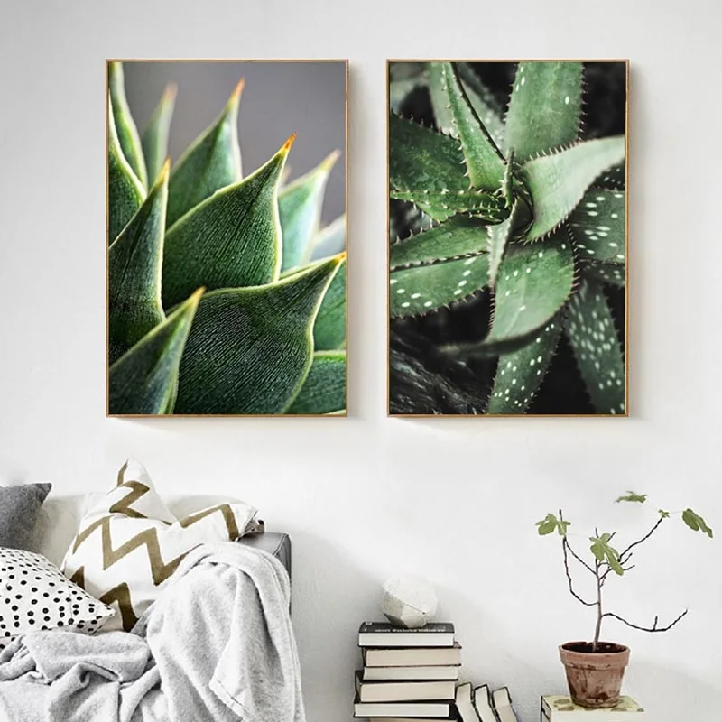 

Nordic Poster Plant Minimalist Green Cactus Canvas Painting Modern Home Decoration Art Wall Pictures for Living Room No Frame