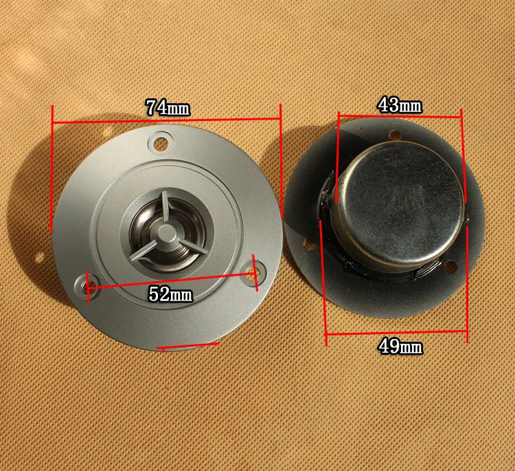 GHXAMP Hifi 3 дюйма твитер динамик 8ohm 20 Вт тройной громкоговоритель титановая пленка анти-магнитный для автомобильного аудио 2-полосный динамик DIY 2 шт
