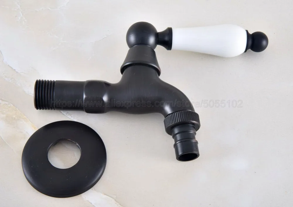 Смеситель для ванной черный с одним холодным краном настенный кран мытья садовый