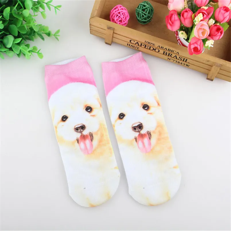 

Умные милые женские носки с 3D принтом собаки, прочные носки с рисунками из мультфильмов, унисекс, короткие носки, 8 пар