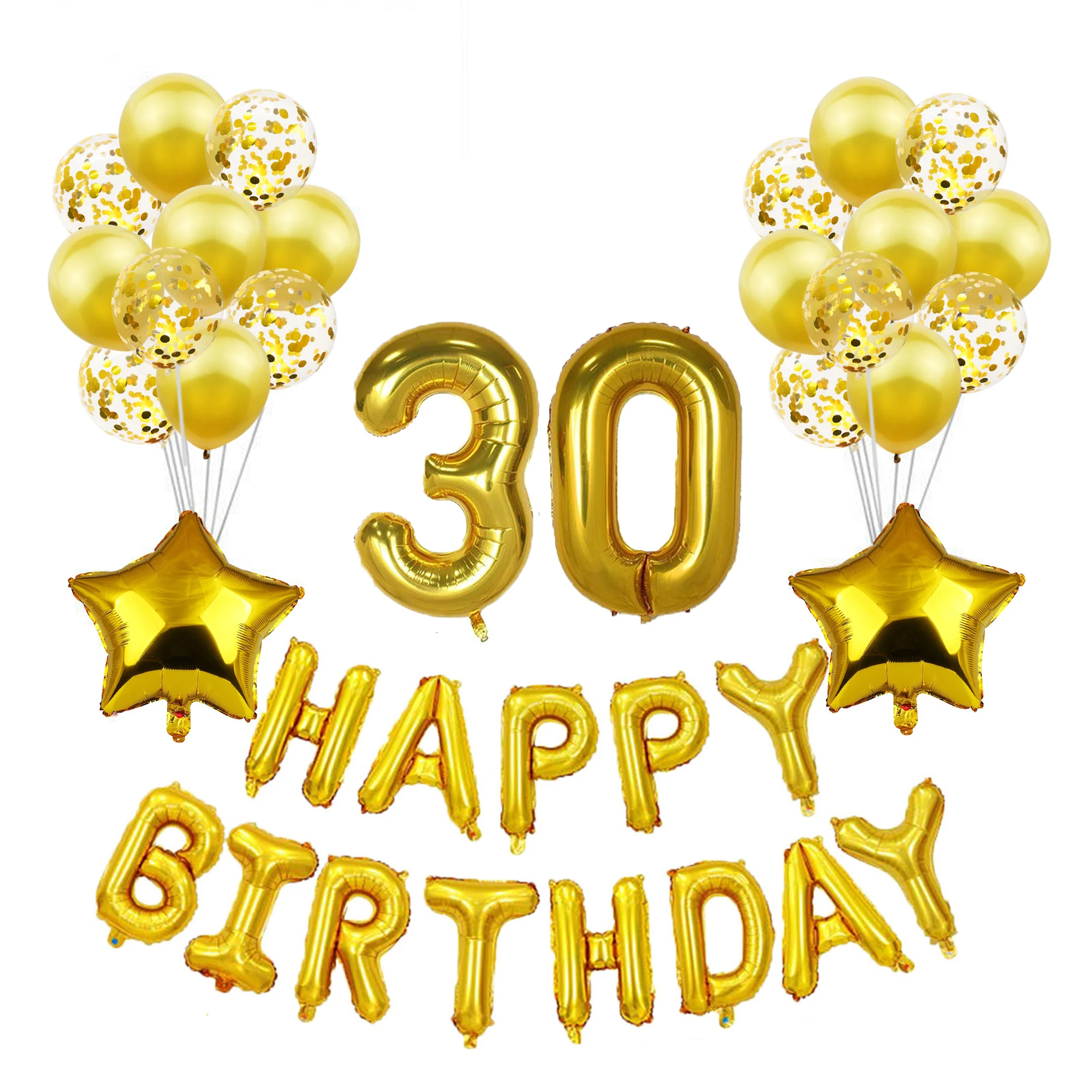 

25PC Rose Gold Aluminium Foil Number Balloons Adult Birthday Wedding Anniversary Engagement Party Decor Globo Kids Ball Supplies