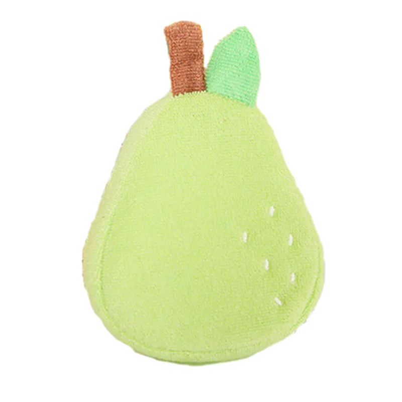 Pear Mrosaa, креативные разноцветные мячи для душа с фруктами для малышей, мягкие губки для купания для детей, детские Мультяшные хлопковые льняные банные полотенца, щетки - Цвет: Pear