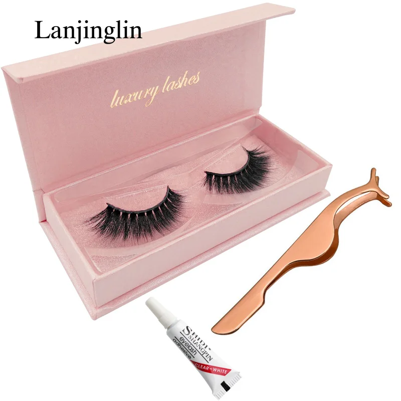 61P KIT LANJINGLIN Длинные Накладные ресницы натуральный макияж 3d норковые ресницы Толстые Накладные ресницы полоска норковых ресниц макияж ресниц - Цвет: 61P KIT