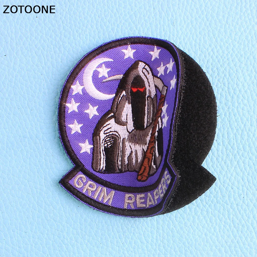 ZOTOONE модные липучки патчи Grim Reaper панк мотоциклетные для одежды розовые пушки кофе