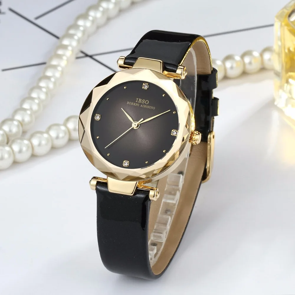 Женские Аналоговые часы с ремешком из натуральной кожи кристаллами | Наручные