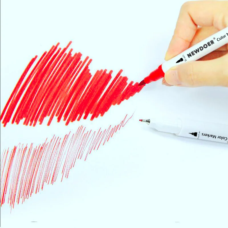Ручки-маркеры с двумя наконечниками для кистей Tanmit 0,4 Fineliners& кисть, текстовыделитель, набор ручек из 100 для взрослых, книжка-раскраска для заметок