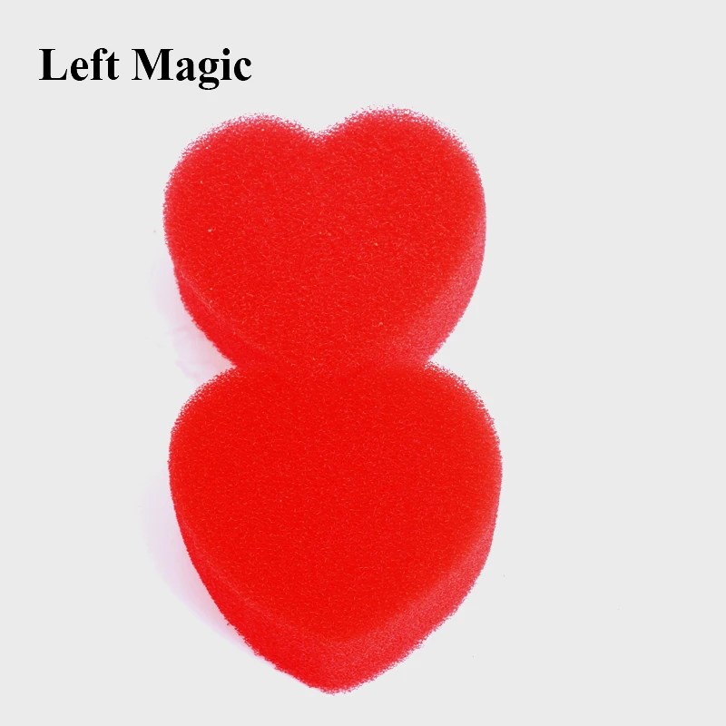 2 шт./компл. набор волшебных фокусов с губкой в форме сердца крупным планом