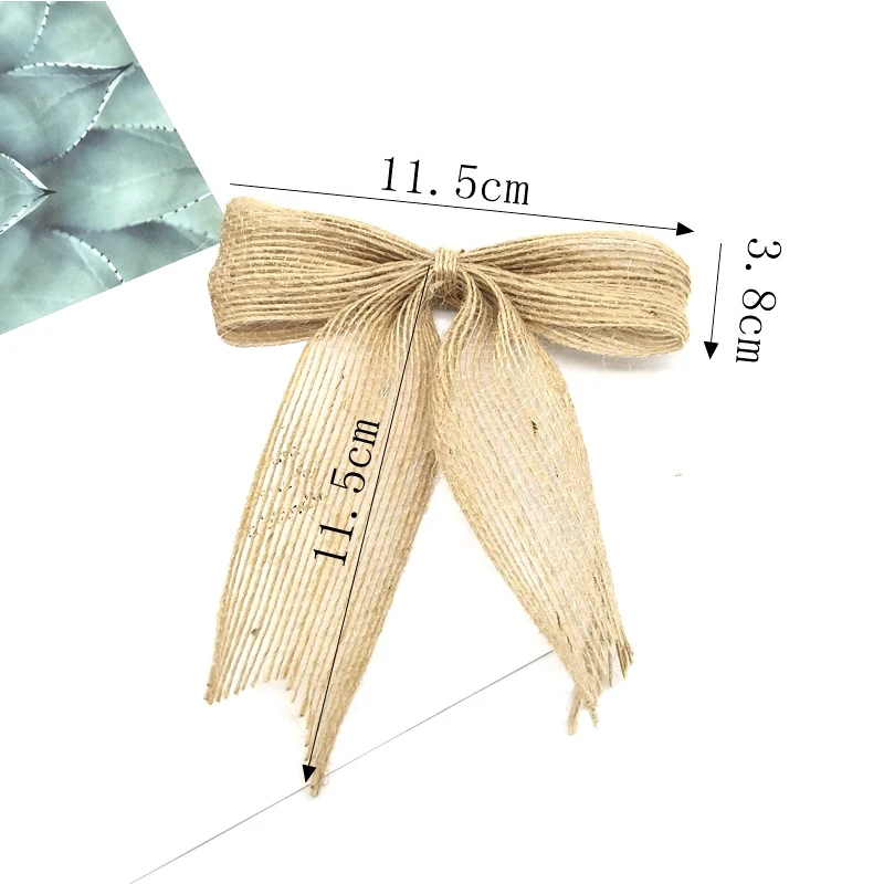 Crafts Lace Ribbon Bows Bowknot For Hristmas Tree Ornaments Natural Burlap Bow Ties For Bow-Knot Wedding Marriage Party