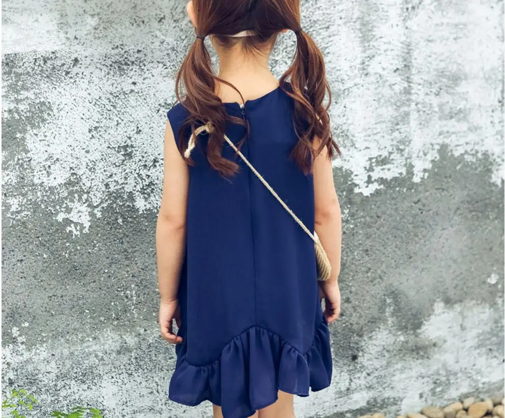 Новое Лето Твердые Оборками Для Девочек Принцессы дети Детские Симпатичные