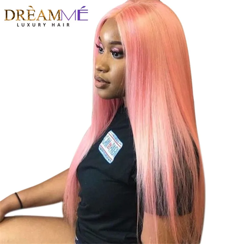 Dreamme однотонный розовый Ombre бразильский прямые натуральные волосы ткань Комплект
