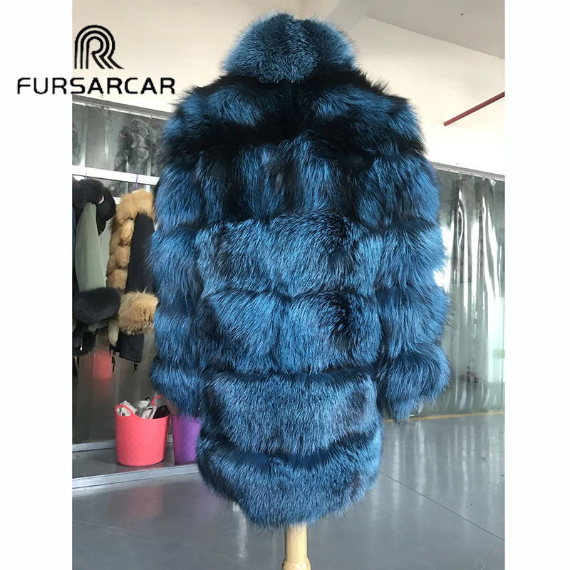 Женское меховое пальто FURSARCAR роскошная зимняя куртка из натурального меха