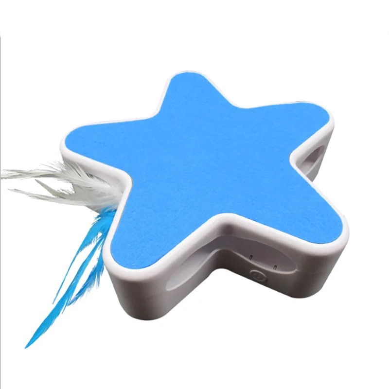 Blue Электрическая игрушка для кошек, умная, скручивающая, кошачья палка, сумасшедшая игра, вращающаяся, вращающаяся, для кошки, ловля мыши, автоматическая, перьевая, Интерактивная игрушка для кошек - Цвет: Blue