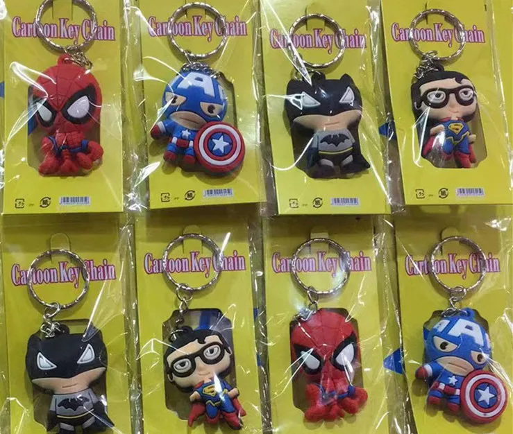 Бесплатная доставка 12 шт Мультяшные Популярные Мстители Смешанные 3D Брелки