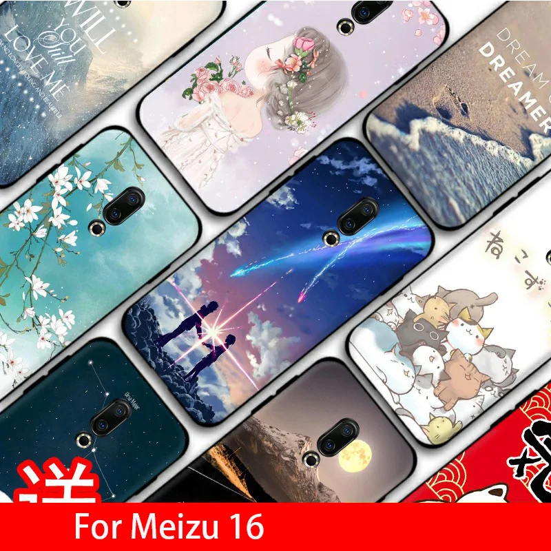 Горячий чехол с русалкой Meizu 16 мультяшный для телефонные чехлы кольцом на палец
