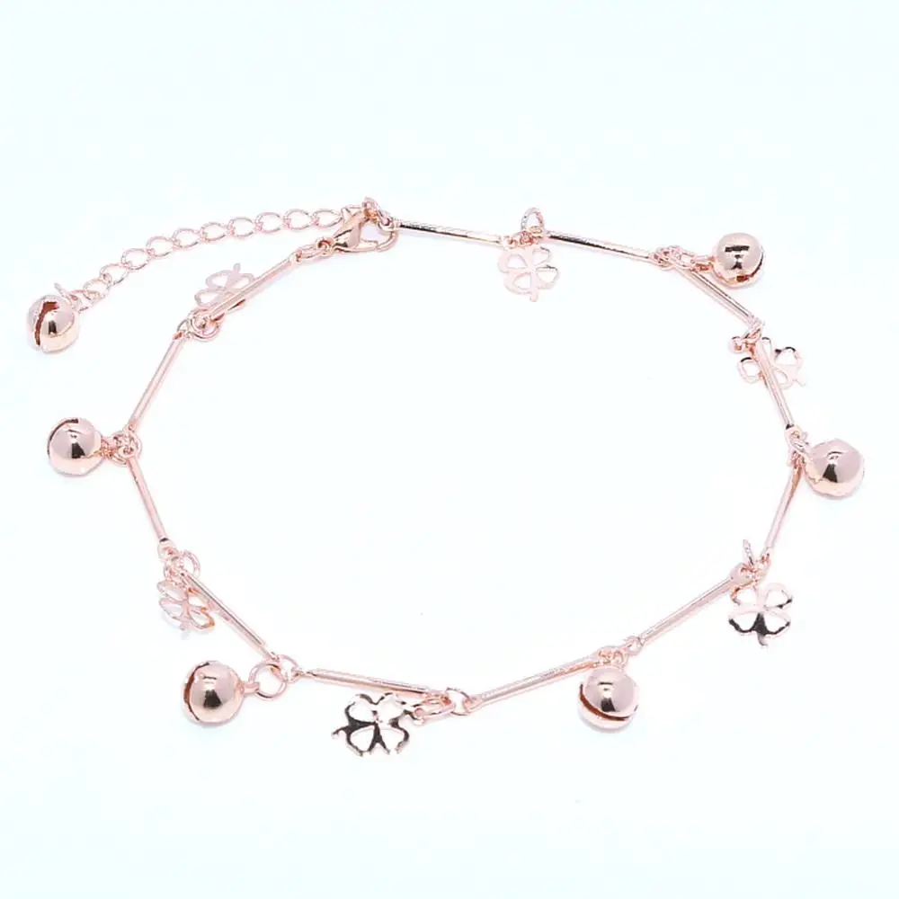 

5pcs Wholesale Foreign Trade Beach Ladies Anklet Foot Accessories Metal Chain Trend Fashion Four-leaf Clover Female Feet Bare Ch