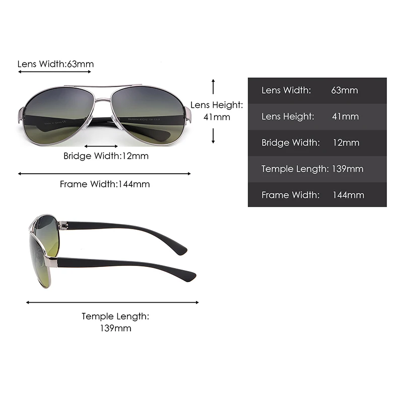 JM поляризованные солнцезащитные очки негабаритных градиент линзы матовый темп