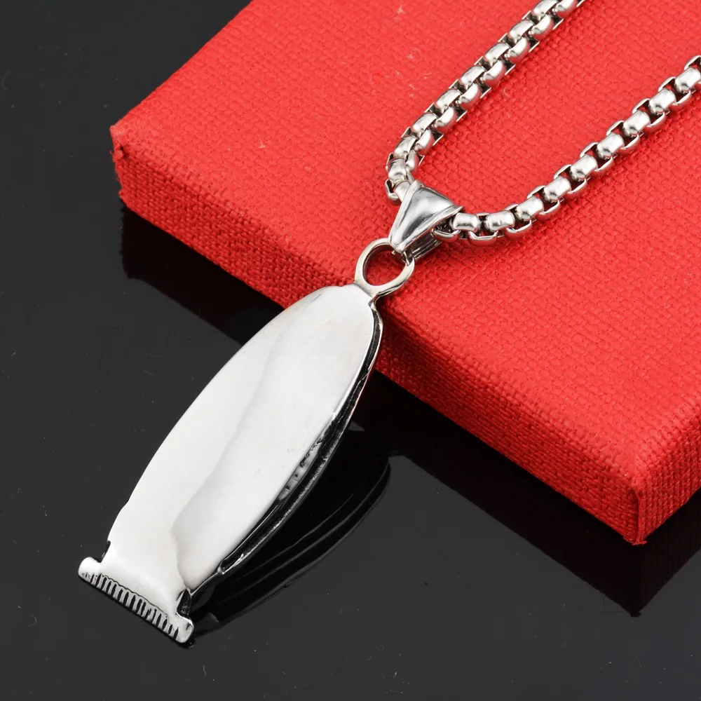 Goofan Hiphop Electric Hair Cutter Pendant Necklace High Quality Stainless Steel Fashion Jewelry for Men Women Gift STN1932 | Украшения и