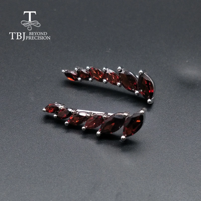 Женские серьги с гранатом TBJ ювелирные украшения из стерлингового серебра 925