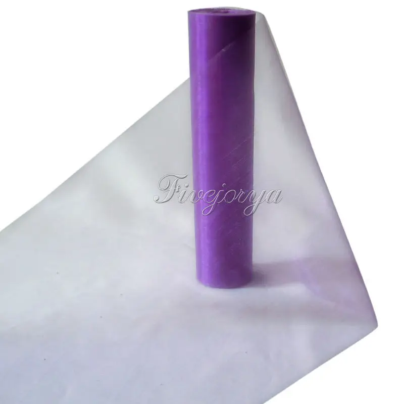 lavender 25 м x 29 см прозрачная органза рулон стула для свадебной вечеринки створки лук настольная дорожка топ стол Swag органза Ткань Материал - Цвет: lavender