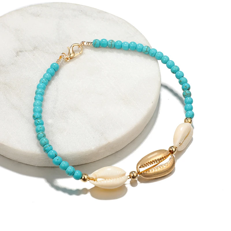 MYHFKK винтажный бисер золотой ножной браслет дамы новый ручной работы богемные