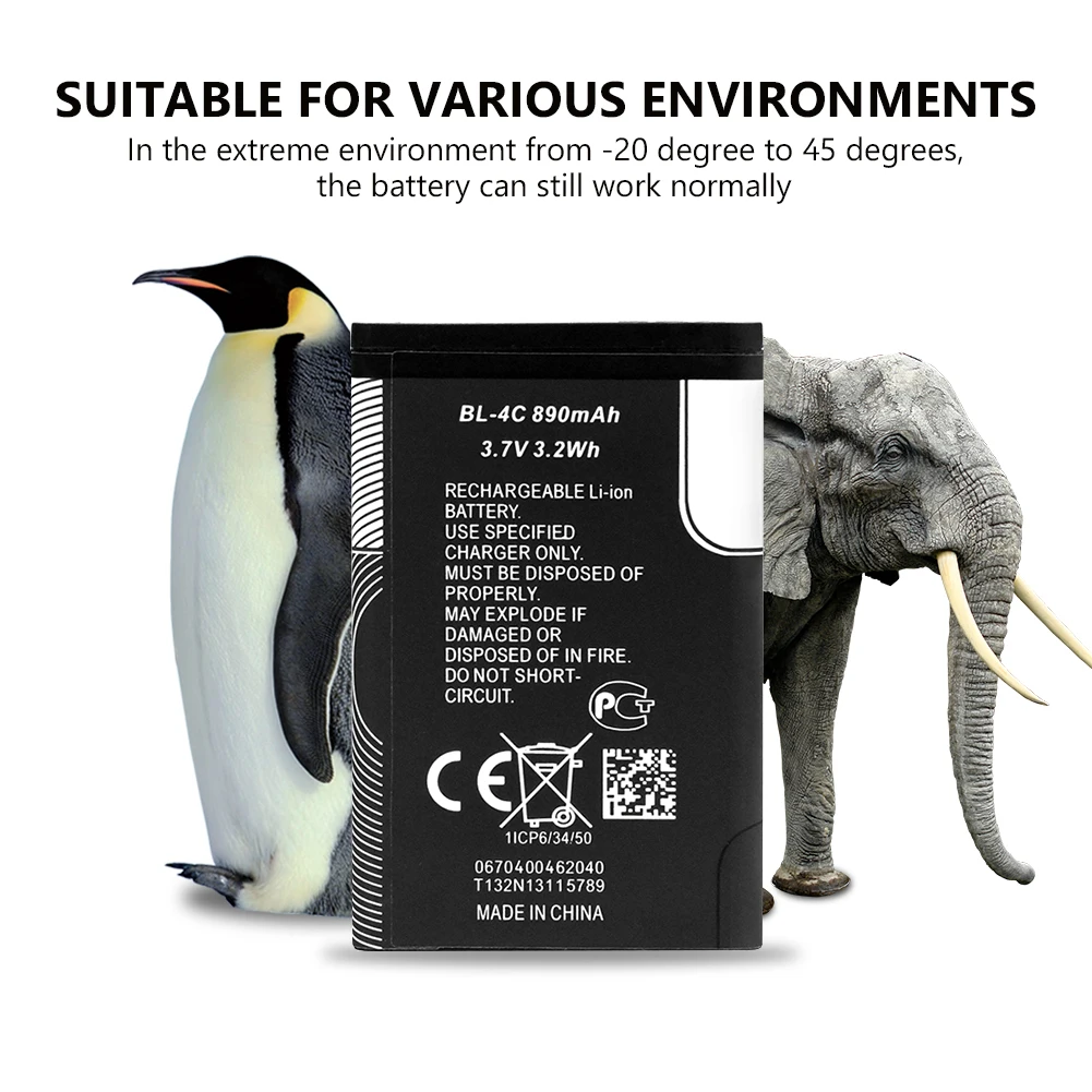 Перезаряжаемая литий-ионная аккумуляторная батарея 3 7 V BL-4C 890mAh BL 4C BL4C для Nokia 6300 6301