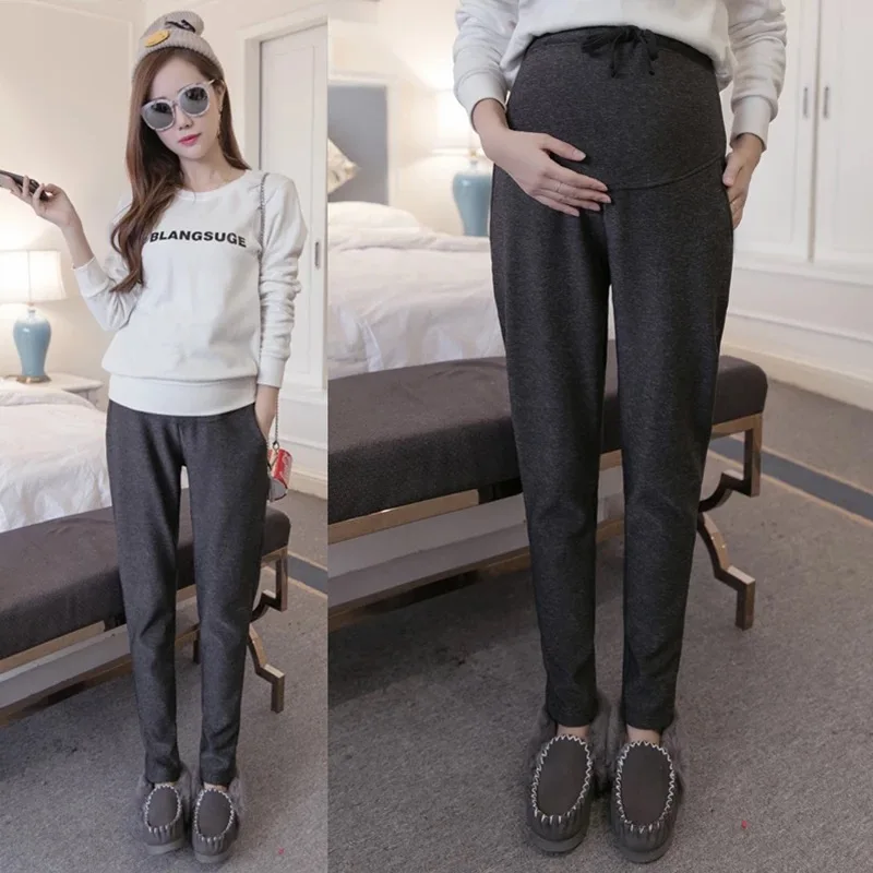 Штаны для беременных Afei Tony модные Утепленные зимние штаны женщин большие размеры