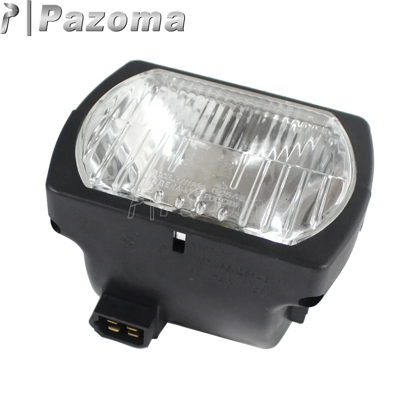 Налобный фонарь Pazoma для мотоцикла черный корпус с прозрачными линзами Emark