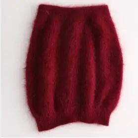 Burgandy Юбки женские мини юбка Уличная Сексуальная размера плюс Норка Кашемир короткая одежда wsr636 - Цвет: Burgandy