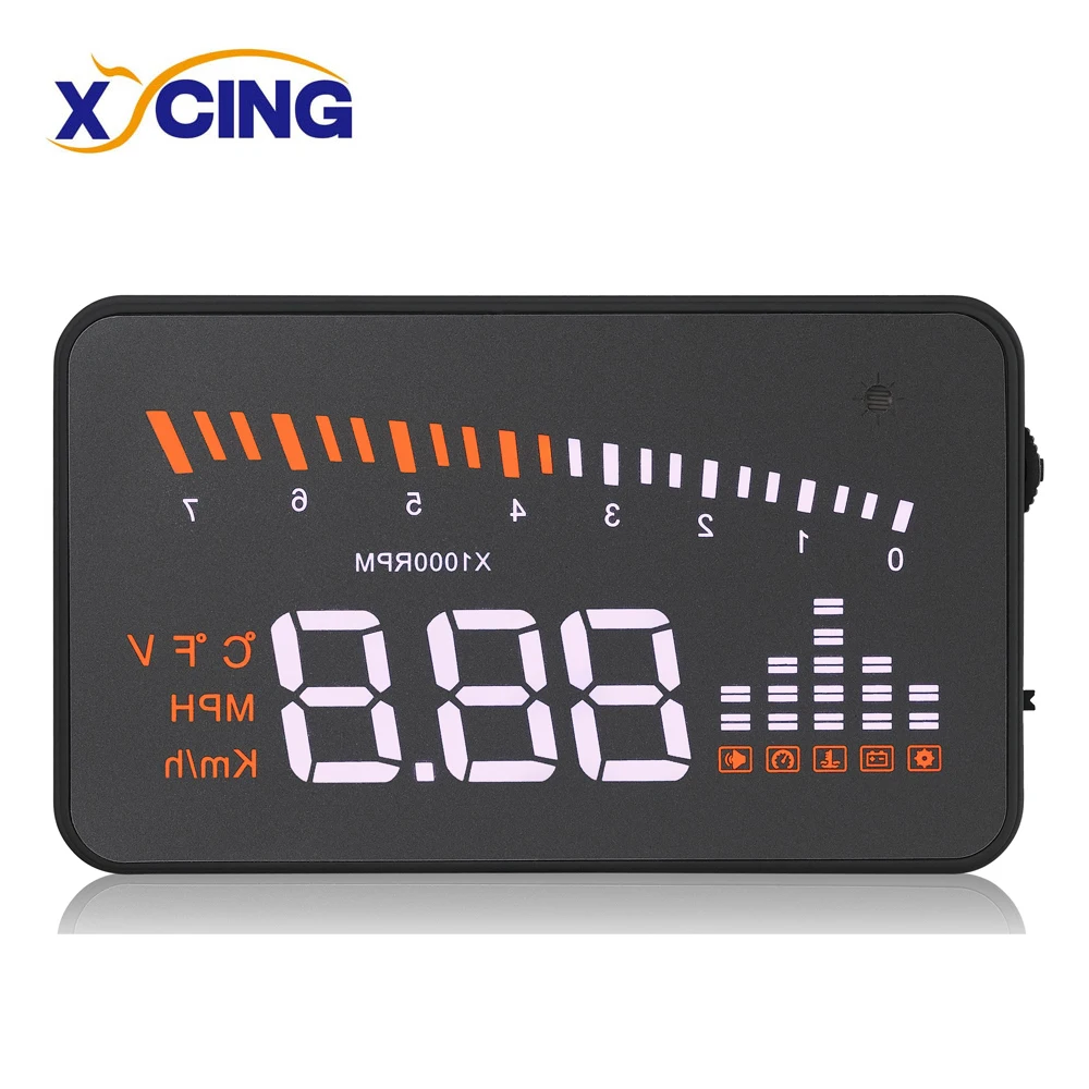 XYCING X5 3 дюймов HUD Автомобильный дисплей OBD2 скорость вождения автомобиля метр лобовое стекло автомобиля проектор KMH MPH дисплей скорость сигнализации