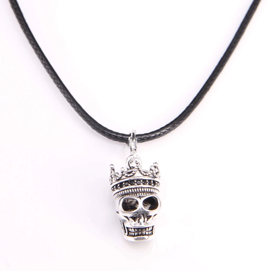 Кулон с покрытием черепа Томаса и ожерелье из искусственной кожи украшения