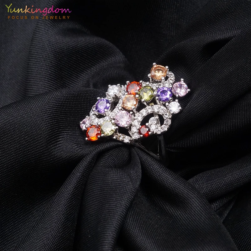 Yunkingdom винтажные Роскошные блестящие красочные кристаллы кубического циркония