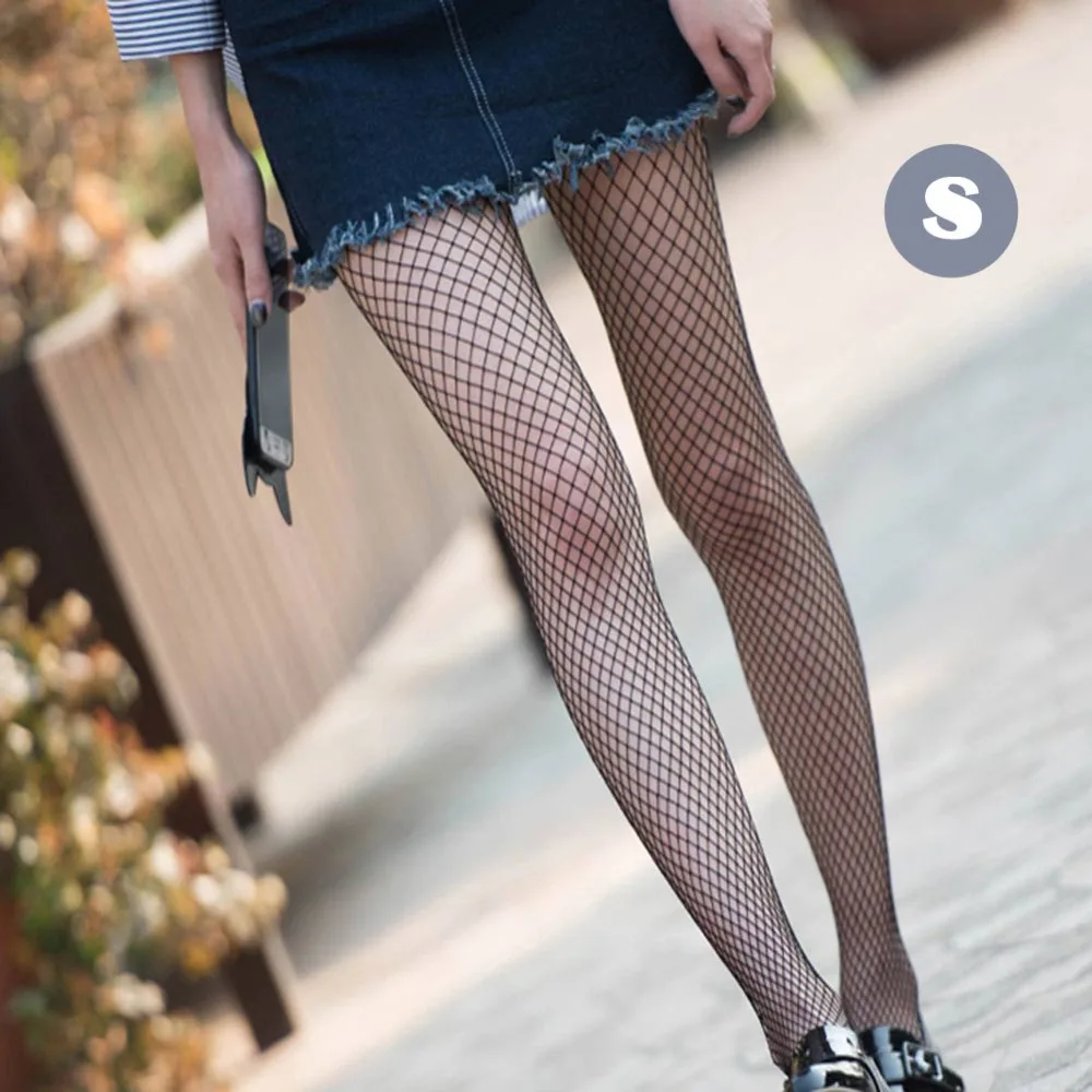 Сексуальные ажурные чулки колготки женские сетчатые черные с высокой талией