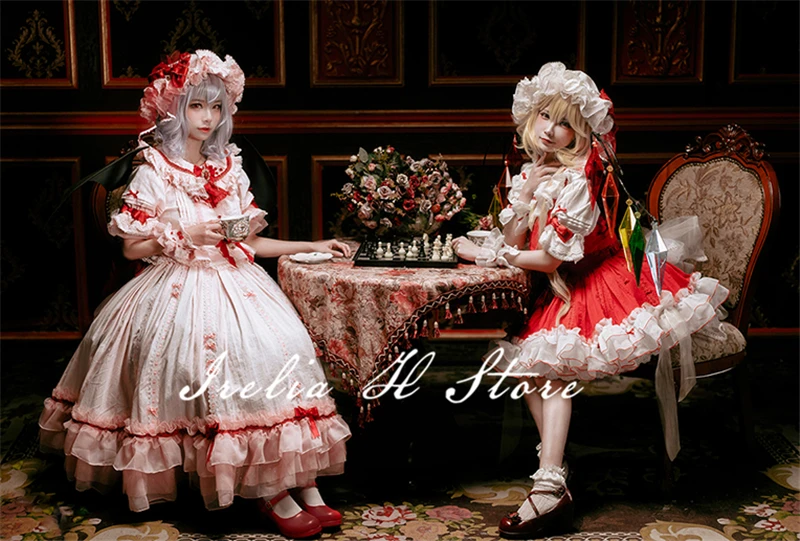 {Stock}Flandre Touhou Project Косплей Flandre Scarlet Карнавальный Костюм Платье Женская