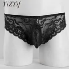 Кружевное нижнее белье YiZYiF для мужчин, стринги, Трусы-брифы, нижнее белье для мужчин, гей-трусы