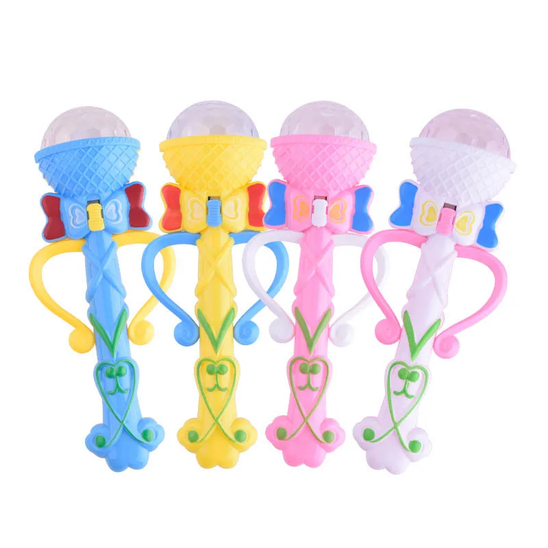 Random Color 19*7 новые светящиеся Проекционные игрушки для детей волшебная палочка светящаяся детский Микрофон Форма Красочные проекционная лампа игрушки - Цвет: Random Color