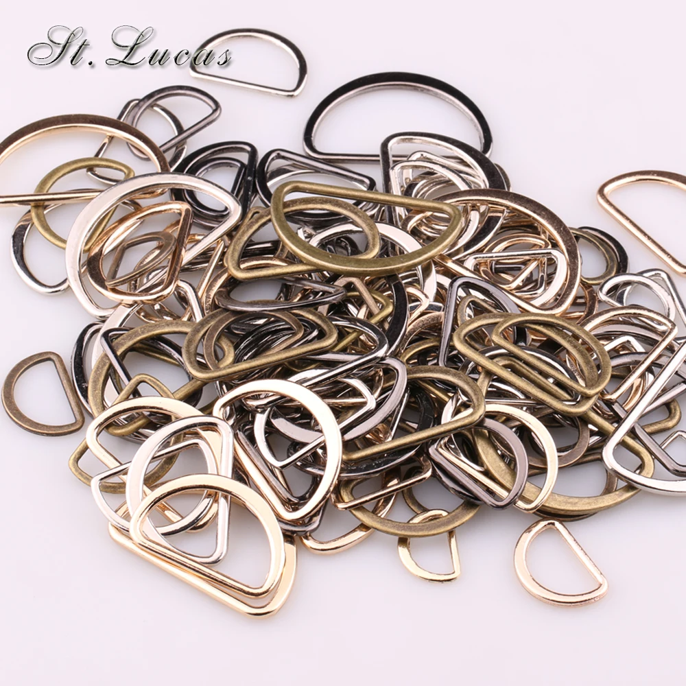 

Hot sale 15mm/20mm/25mm/30mm/40mm silver black bronze gold type D ring Connection alloy metal shoes bags Buckles DIY Accessory