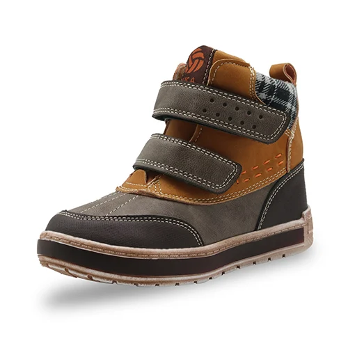 Apakowa Autumn Spring Toddler Boys Martin Boots PU Leather Ankle Boots Flat Sneakers for Boy with zip Little Kids Shoes Footwear - Цвет: Brown