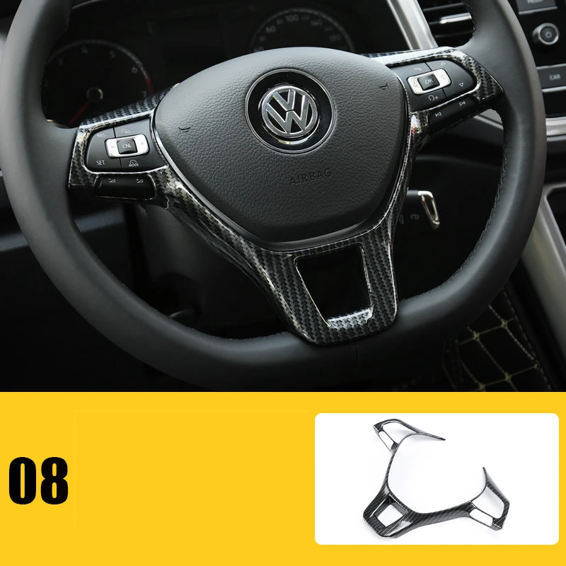 option 8 Интерьер ABS хромированные аксессуары углеродное волокно черный для Volkswagen VW T-Roc LHD - Название цвета: option 8