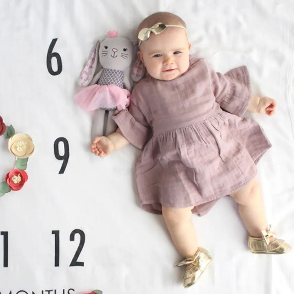 SAGACE/одежда для малышей с короткими рукавами летнее однотонное платье принцессы