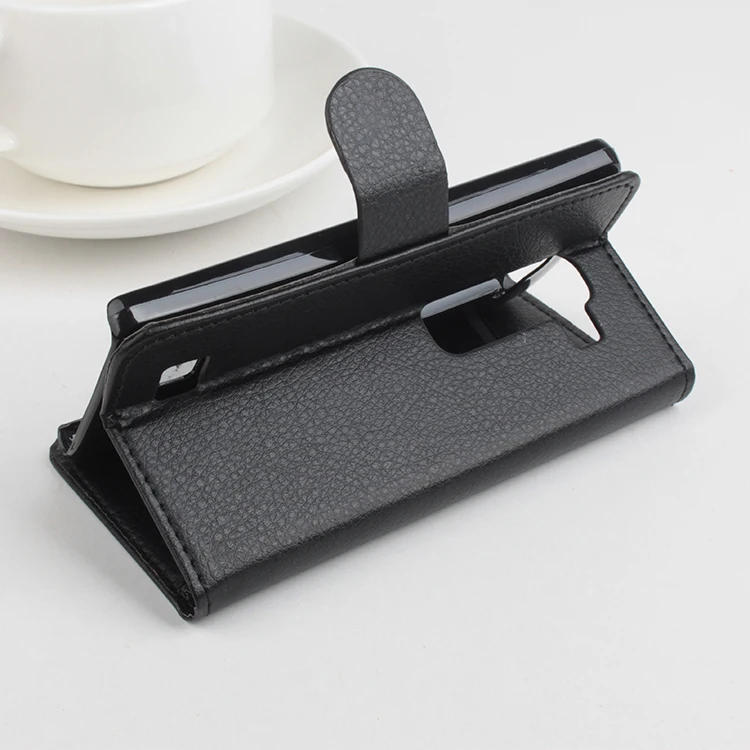 Для LG Леон чехол для телефона Папка с застежкой из искусственной кожи зернистой