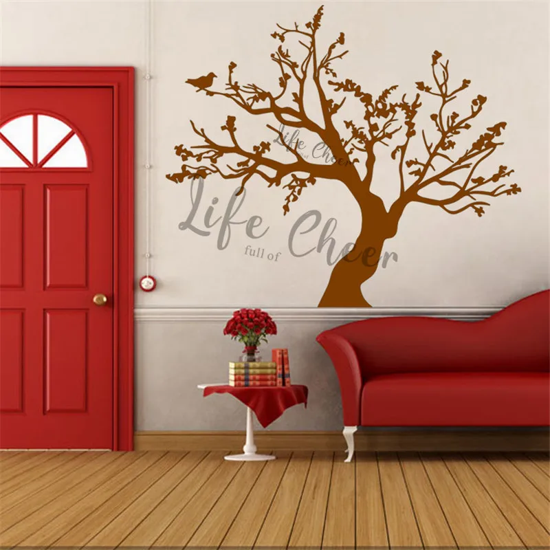 Ветви птиц дерево настенные наклейки съемные детские художественные большой