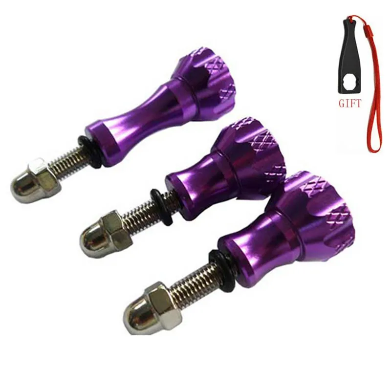 Пурпурный цвет Suptig Aluminum Thumbscrew Set for Gopro Hero7 6 5 4 Session Aluminum Thumb Screw Bolts 2 Short+ 1 Long For Xiaomi yi 4k sjcam - Цвет: Пурпурный цвет