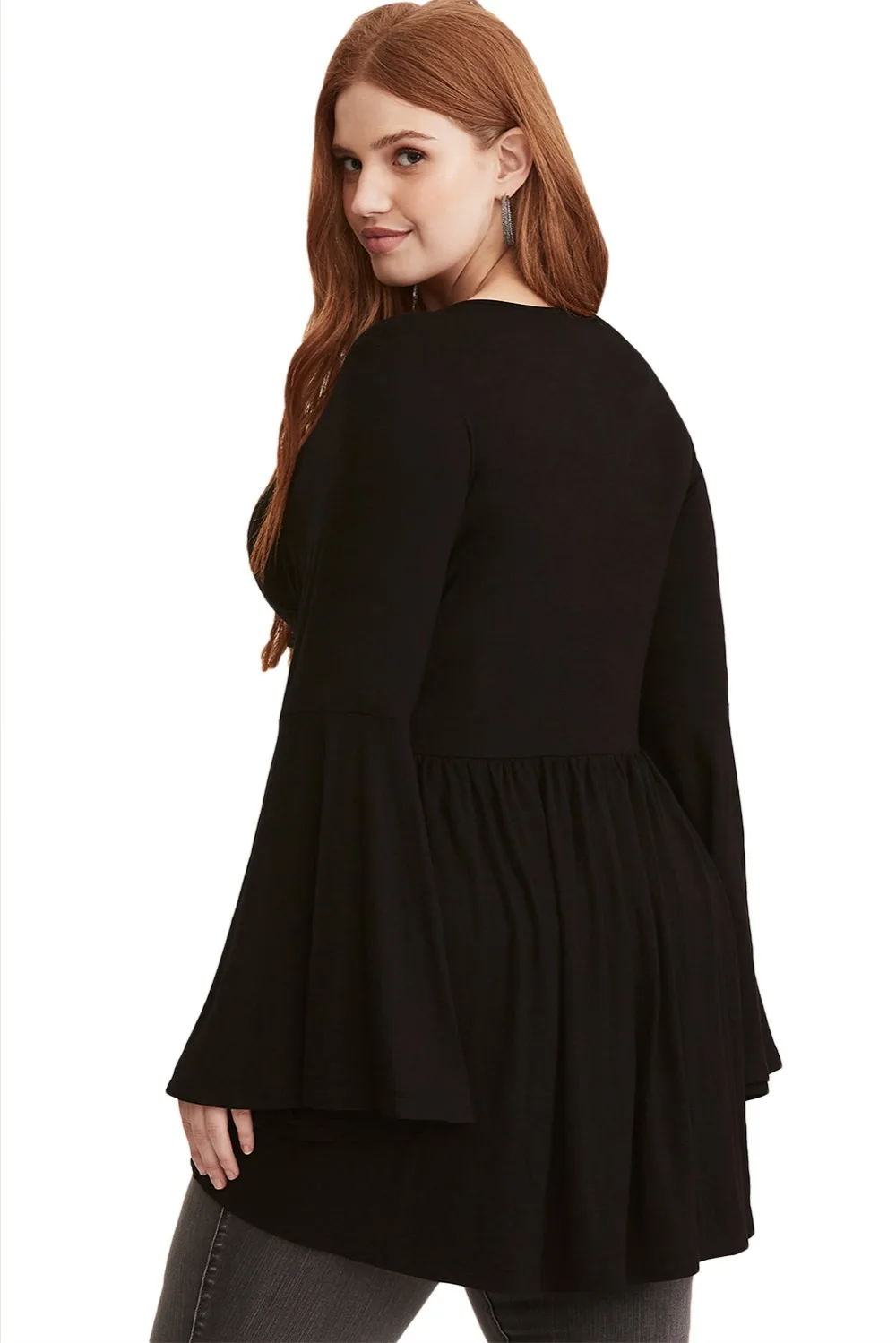 YIRANSHINI Casual Long Sleeve Plus Size Top Ruffle Women Spring 2018 Tshirt Korean Office Ladies Tops Blusas Femininas | Женская одежда
