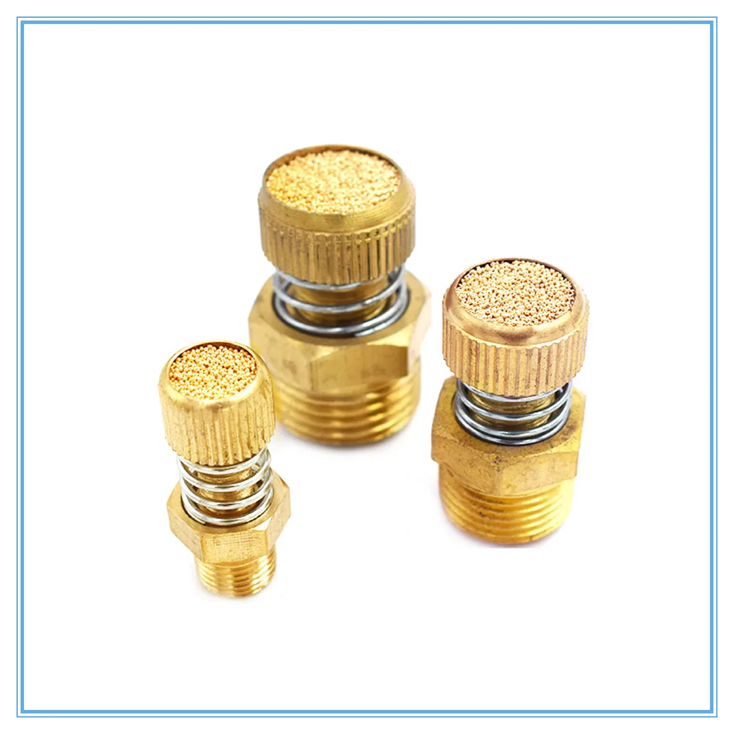 

Spring throttle muffler 1/8" 1/4" 3/8" 1/2" copper pneumatic Throttle valve adjustable silencer connector fittings