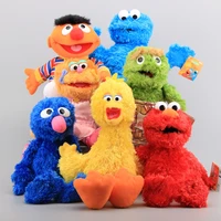 7 characters sesame street hand puppet plush toys elmo cookie monster ernie big bird grover children soft stuffed dolls 21 40 cm
