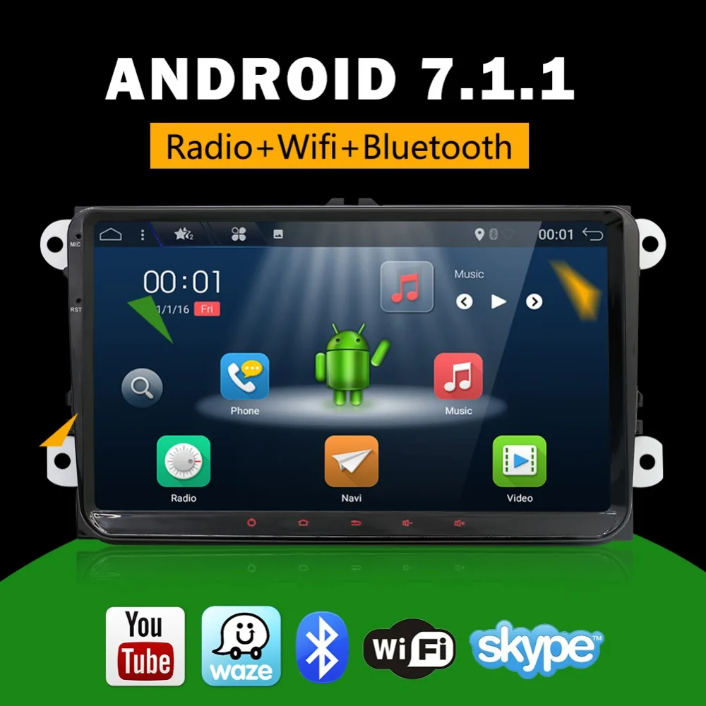 2 din Android 7 1 автомобильный dvd плеер радио Gps стерео для VW GOLF 5 Golf 6 POLO PASSAT B7 T5 CC JETTA TIGUAN