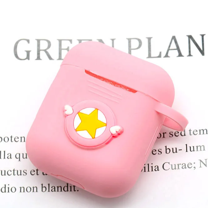pink star Мультяшный беспроводной Bluetooth чехол для наушников для Apple AirPods 2 Силиконовый зарядный чехол для наушников Защитный чехол для AirPods - Цвет: pink star