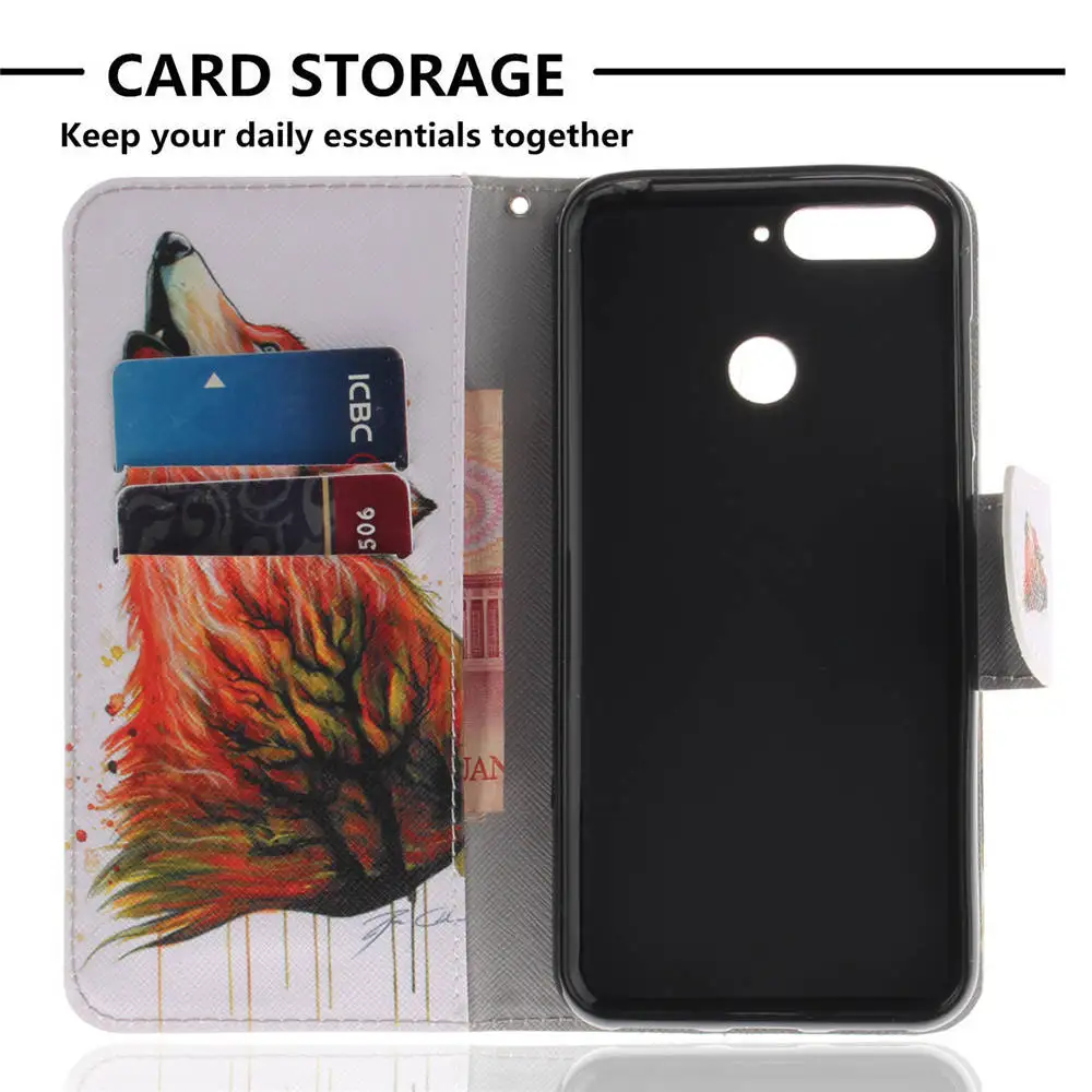 PU Leather Covers On For HUAWEI Honor 7A 32GB 2018 Book Flip Cases Honor7A 5.7 Wallet TPU Full Housing Cover | Мобильные телефоны и