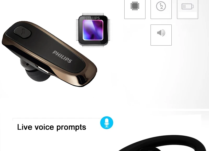Philips Shb1700 ушной крючок наушники с Bluetooth 4,0 литиевая батарея гарнитура для huawei xiaomi смартфон