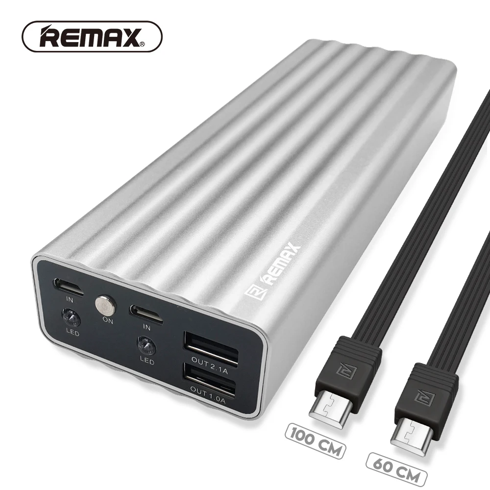 Remax беспроводной банк питания 20000 мАч двойной микро usb вход быстрозарядный